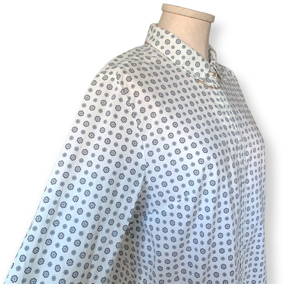 US POLO ASSN Button Up Shirt Classic Fit Work Casual White Floral Cotton Large - Picture 2 of 9